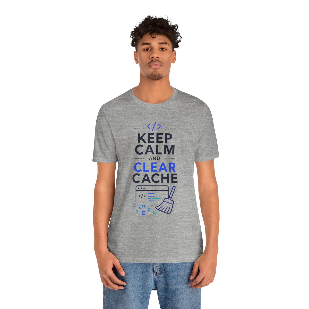 Keep Calm and Clear Cache T-Shirt — Funny Programmer Tech Tee