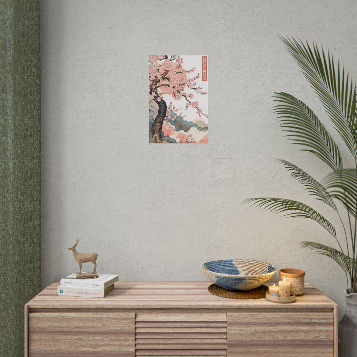 Japanese Cherry Blossom Poster – Sakura Tree Wall Art | Rolled Print