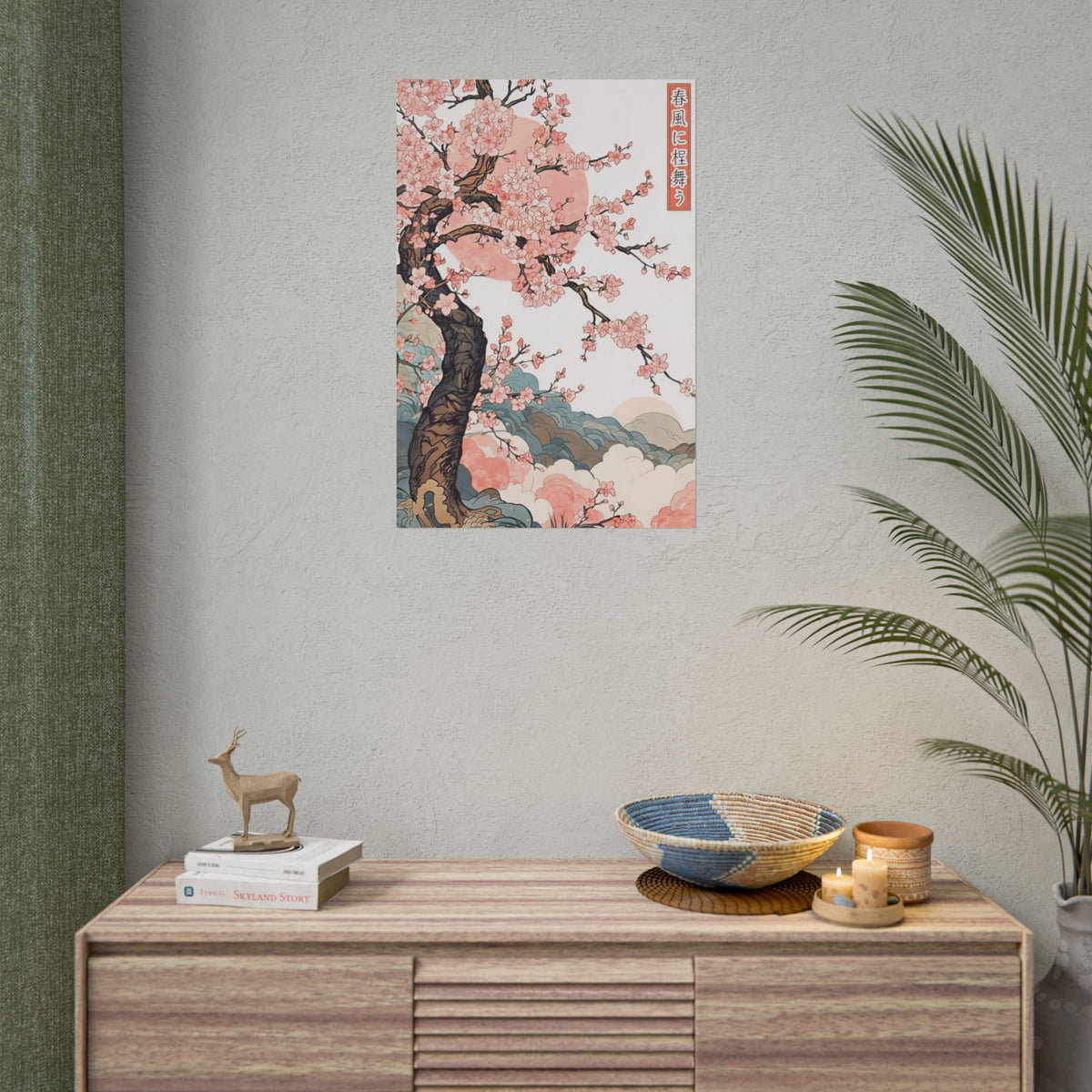 Japanese Cherry Blossom Poster – Sakura Tree Wall Art | Rolled Print