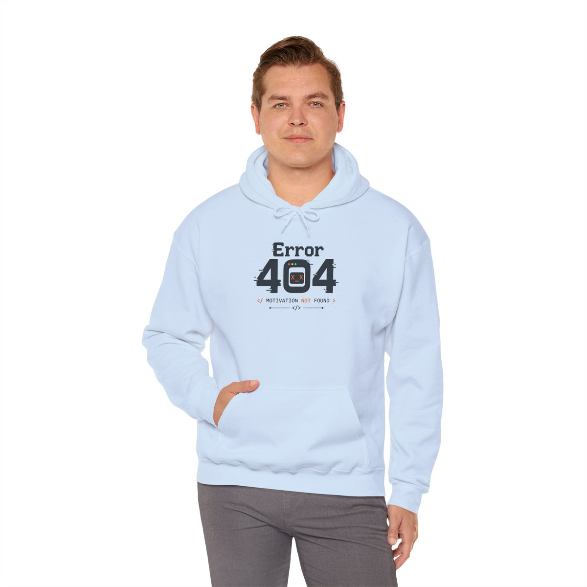Error 404: Motivation Not Found Hoodie – Funny Programmer Tech Hoodie