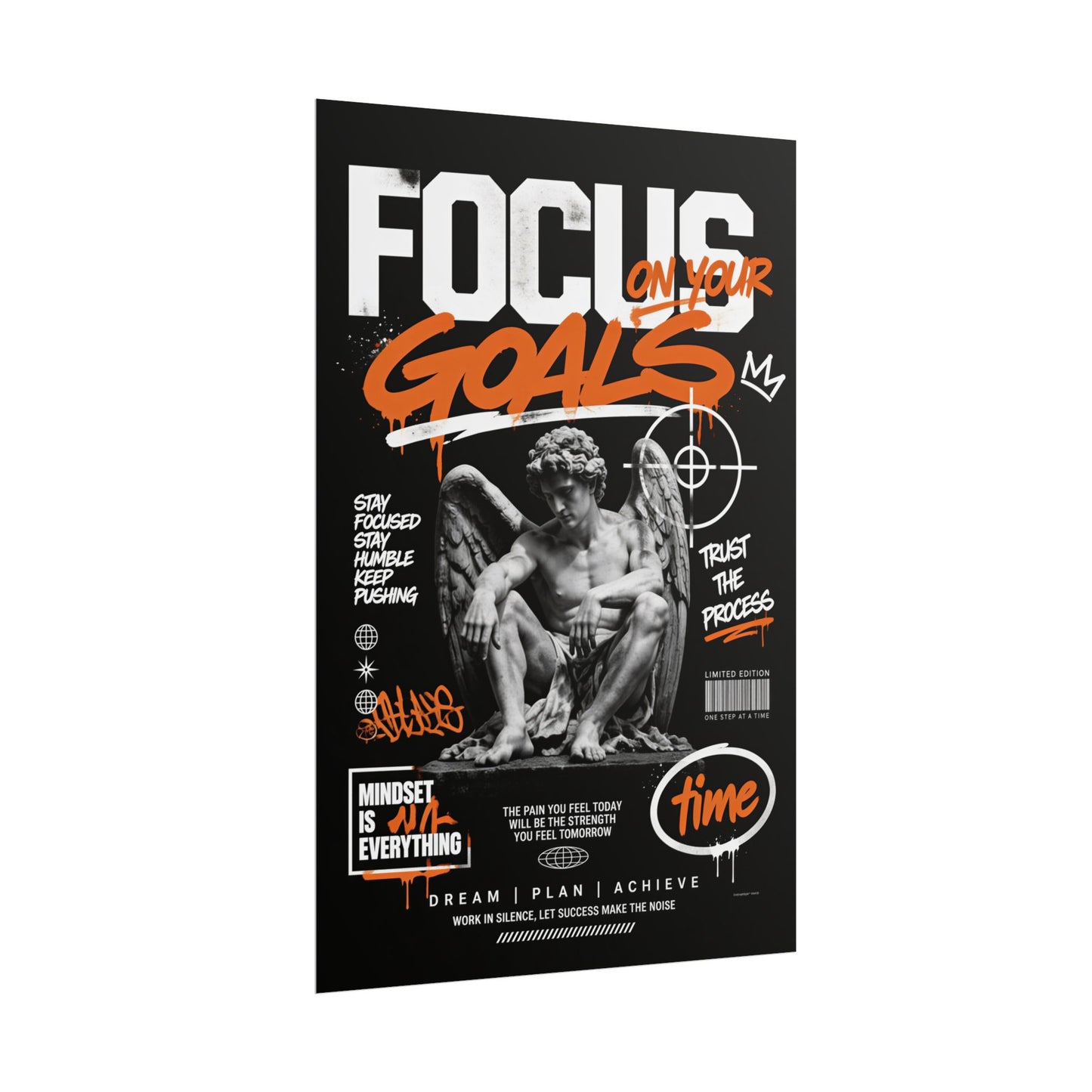 "Focus on Your Goals" Motivational Poster – Streetwear Inspired Wall Art