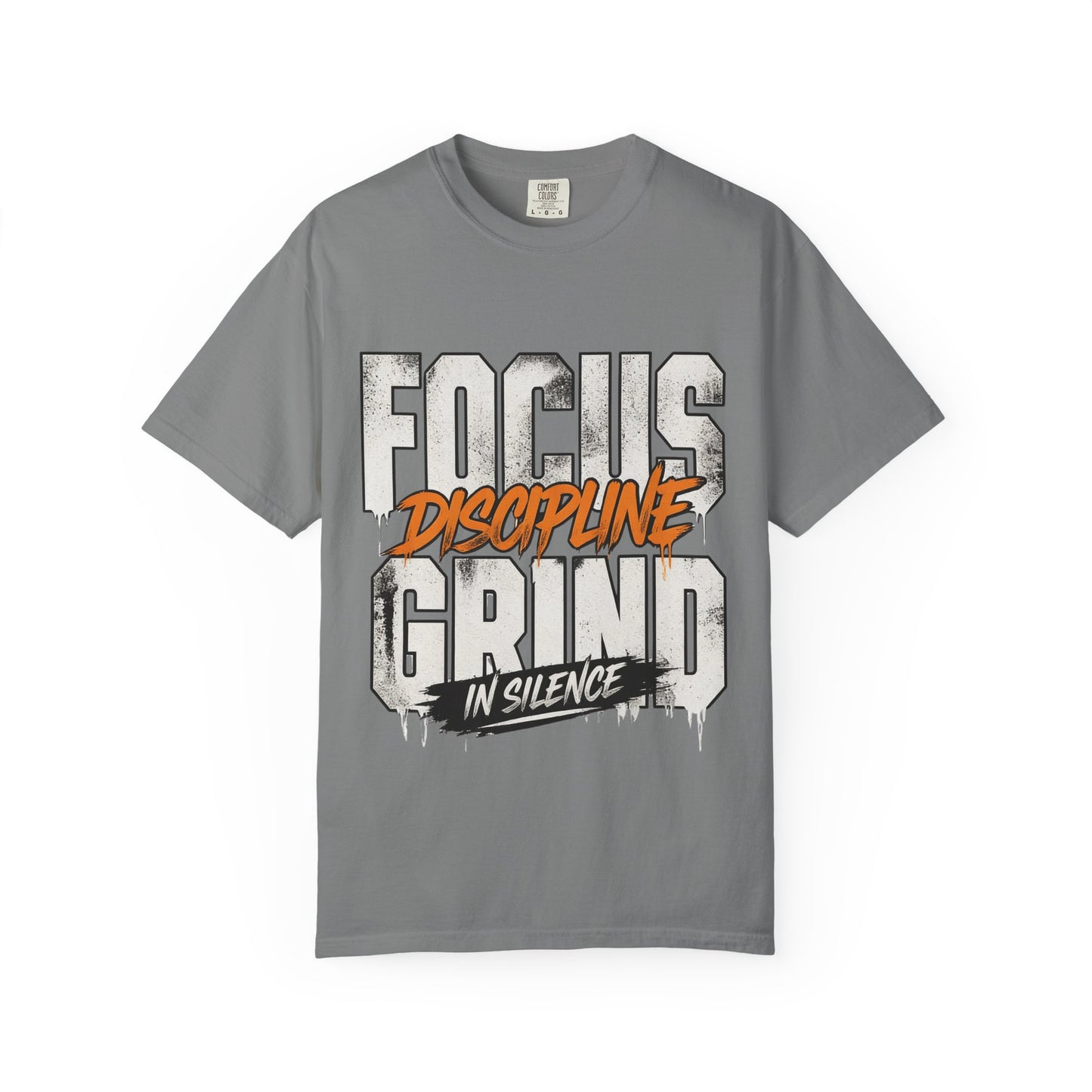 Motivational T-Shirt — "FOCUS GRIND Discipline in Silence" Gym Workout Tee