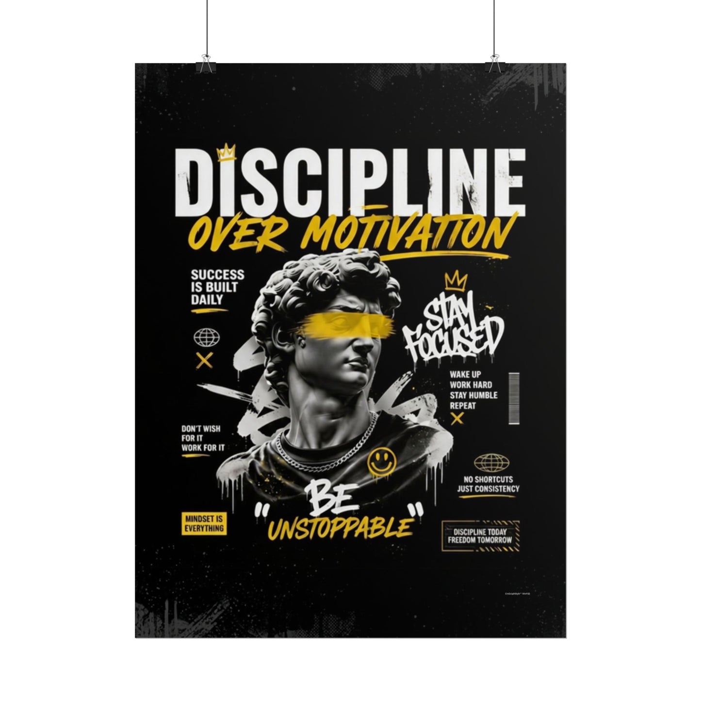 Motivational Poster – "Discipline Over Motivation Gym" Wall Art Print