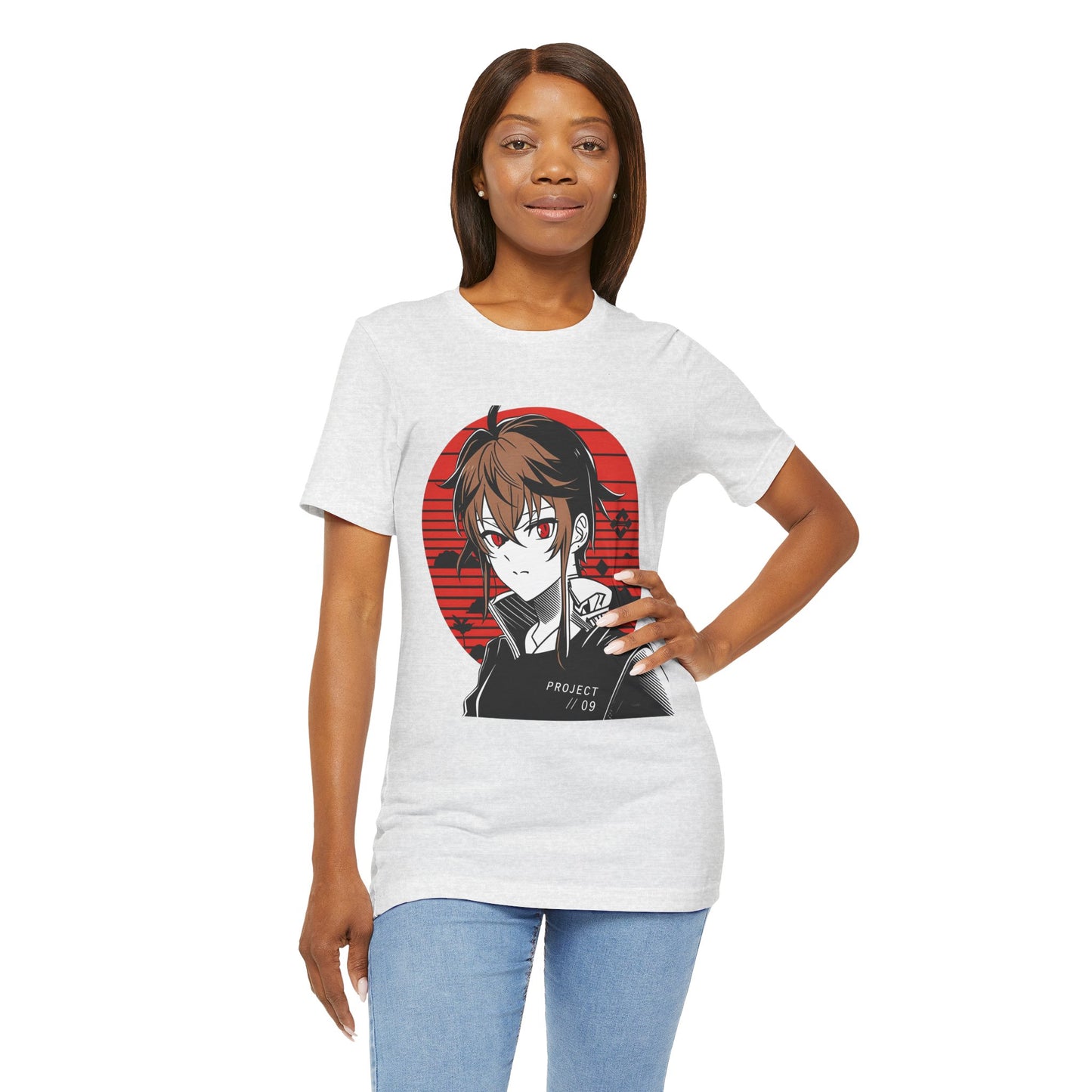 Anime Red Sun Graphic Tee – Project 09 Japanese Streetwear Shirt