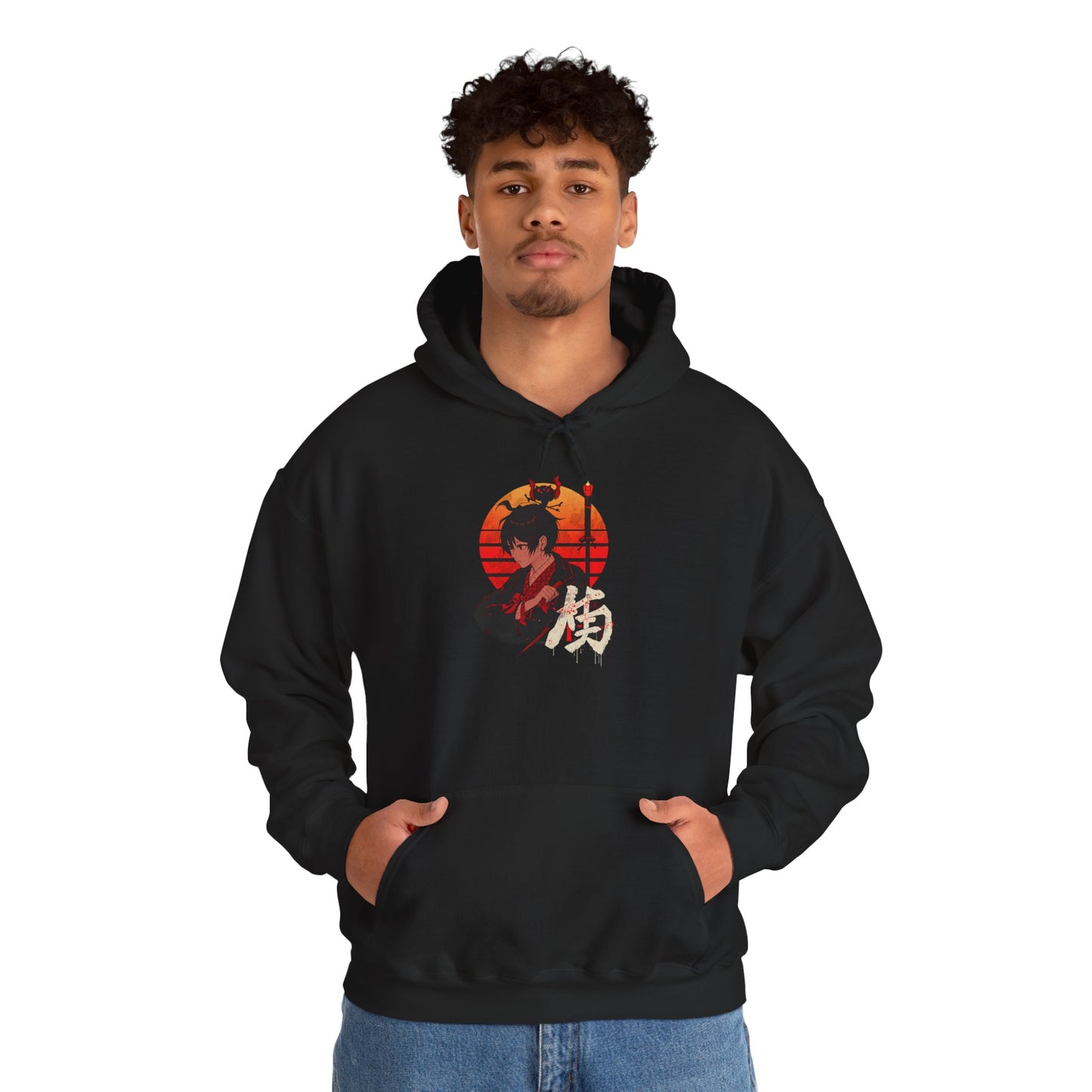 Samurai Sunset Hoodie – Japanese Samurai Graphic Hooded Sweatshirt