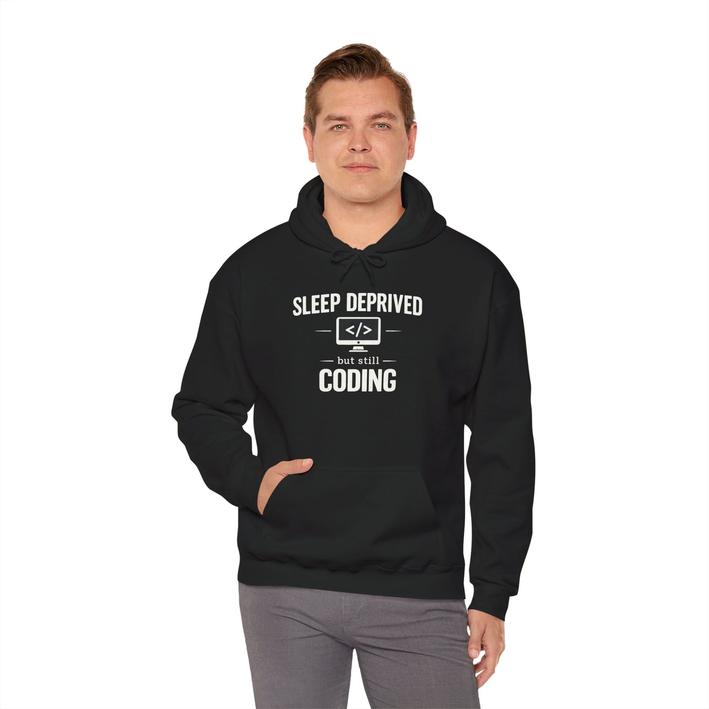 Sleep Deprived but Still Coding Hoodie | Programmer Sweatshirt