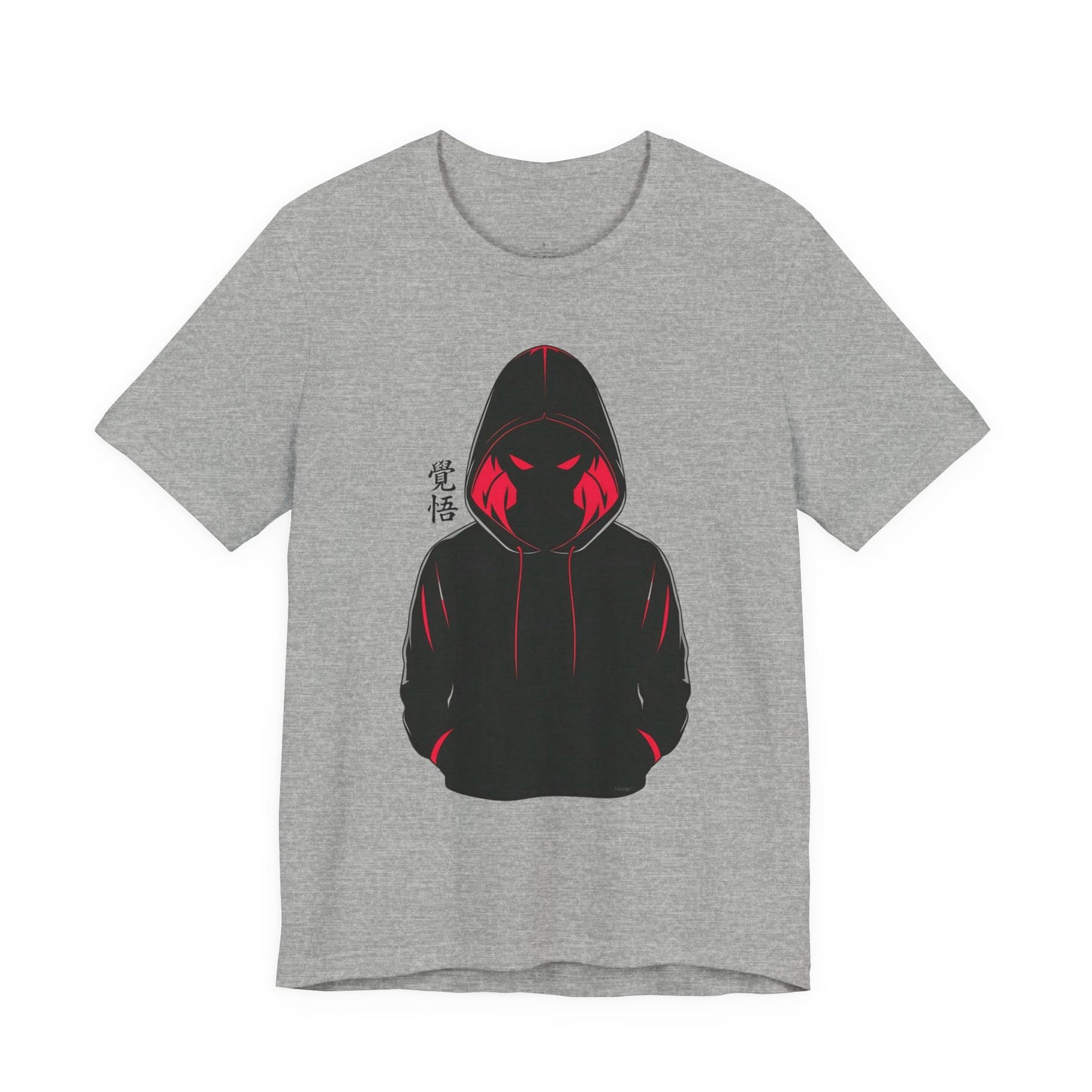 Shadow Hooded Anime Graphic Tee – Japanese Kanji "Kakugo"