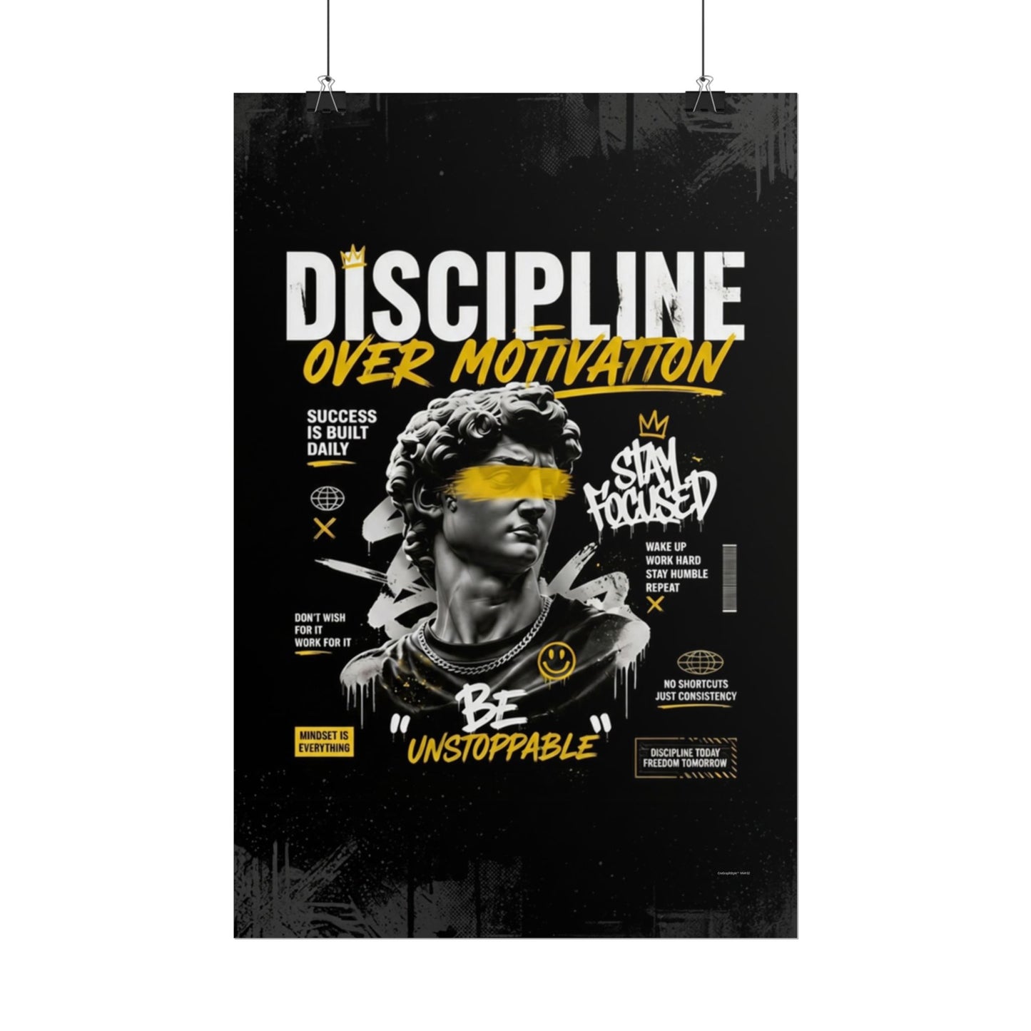 Motivational Poster – "Discipline Over Motivation Gym" Wall Art Print