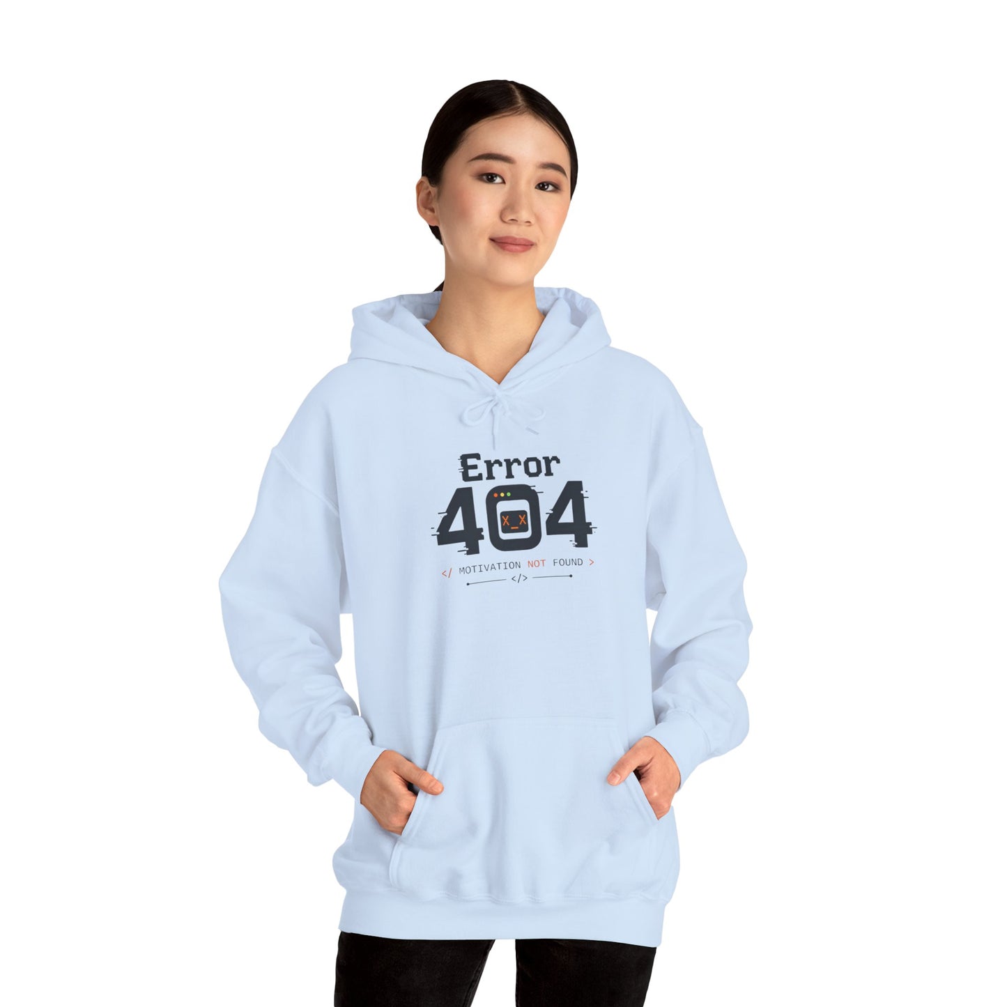 Error 404: Motivation Not Found Hoodie – Funny Programmer Tech Hoodie