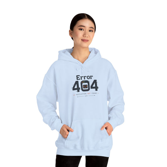 Error 404: Motivation Not Found Hoodie – Funny Programmer Tech Hoodie
