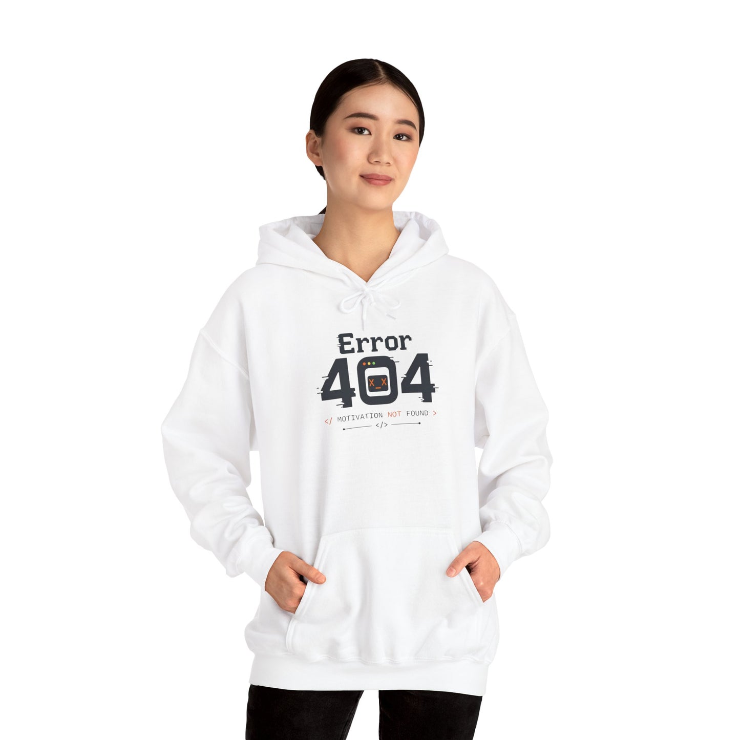 Error 404: Motivation Not Found Hoodie – Funny Programmer Tech Hoodie