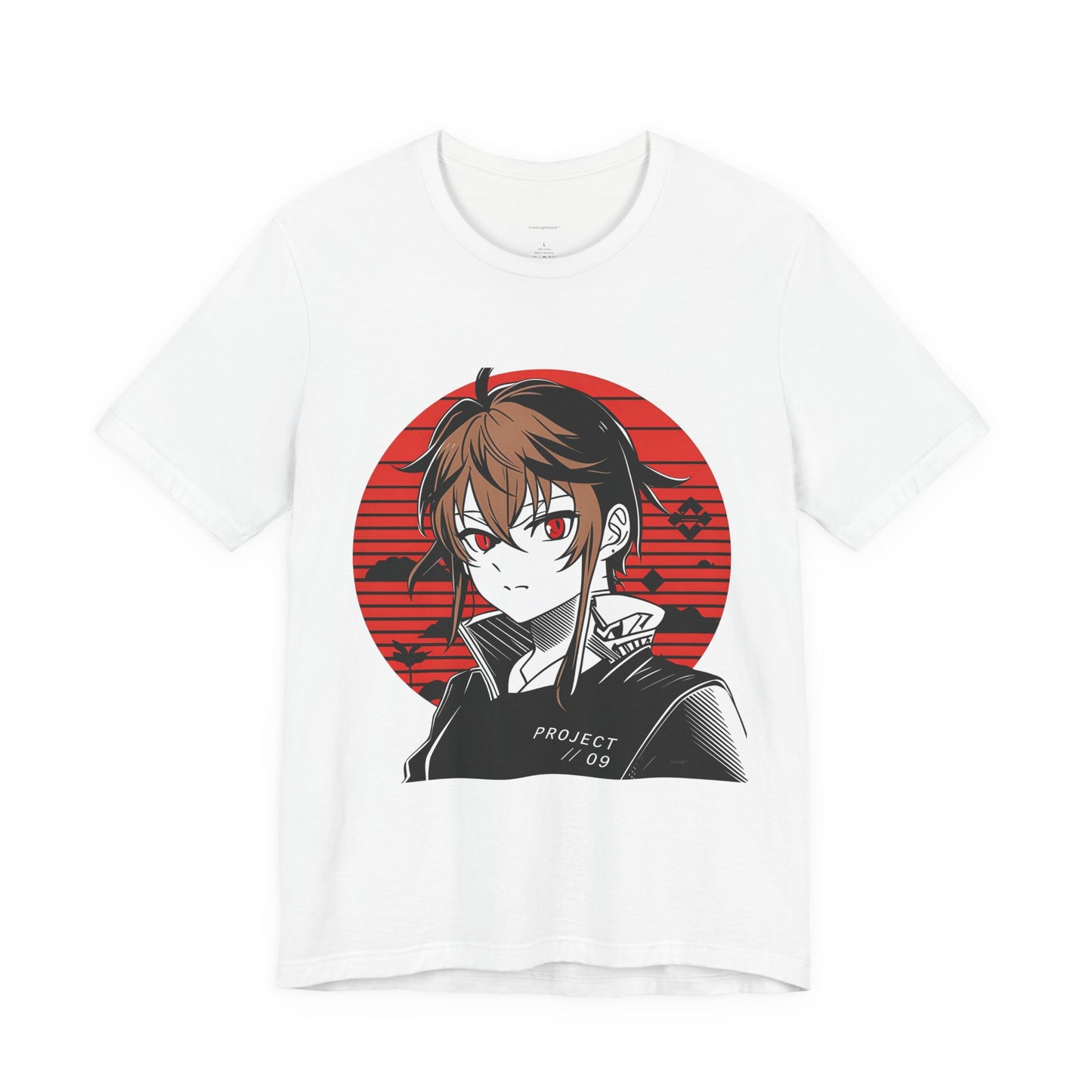 Anime Red Sun Graphic Tee – Project 09 Japanese Streetwear Shirt