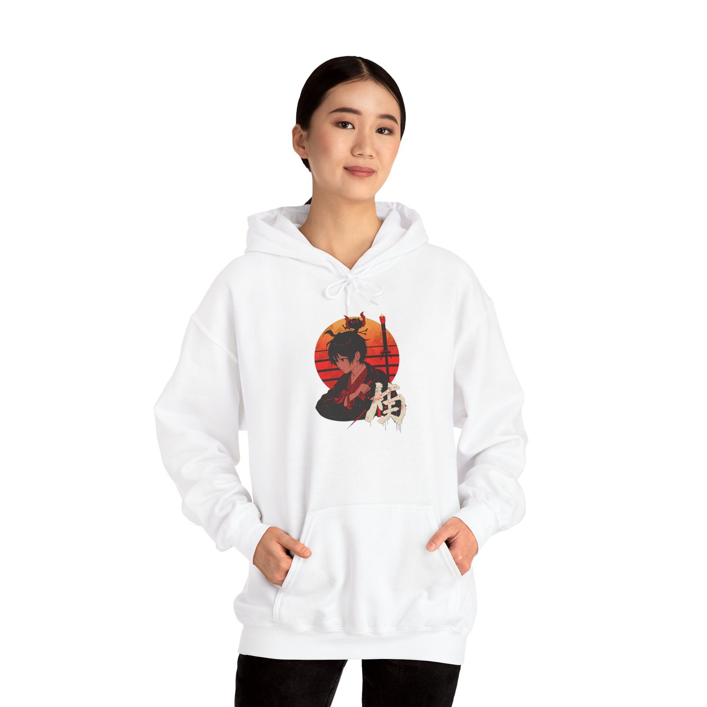 Samurai Sunset Hoodie – Japanese Samurai Graphic Hooded Sweatshirt