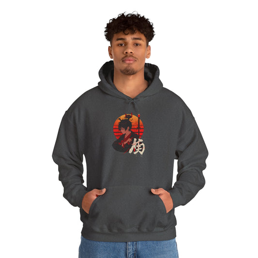 Samurai Sunset Hoodie – Japanese Samurai Graphic Hooded Sweatshirt