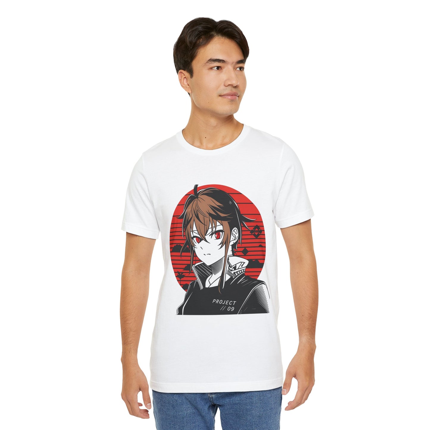 Anime Red Sun Graphic Tee – Project 09 Japanese Streetwear Shirt