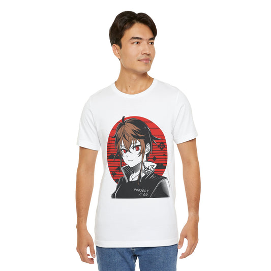 Anime Red Sun Graphic Tee – Project 09 Japanese Streetwear Shirt