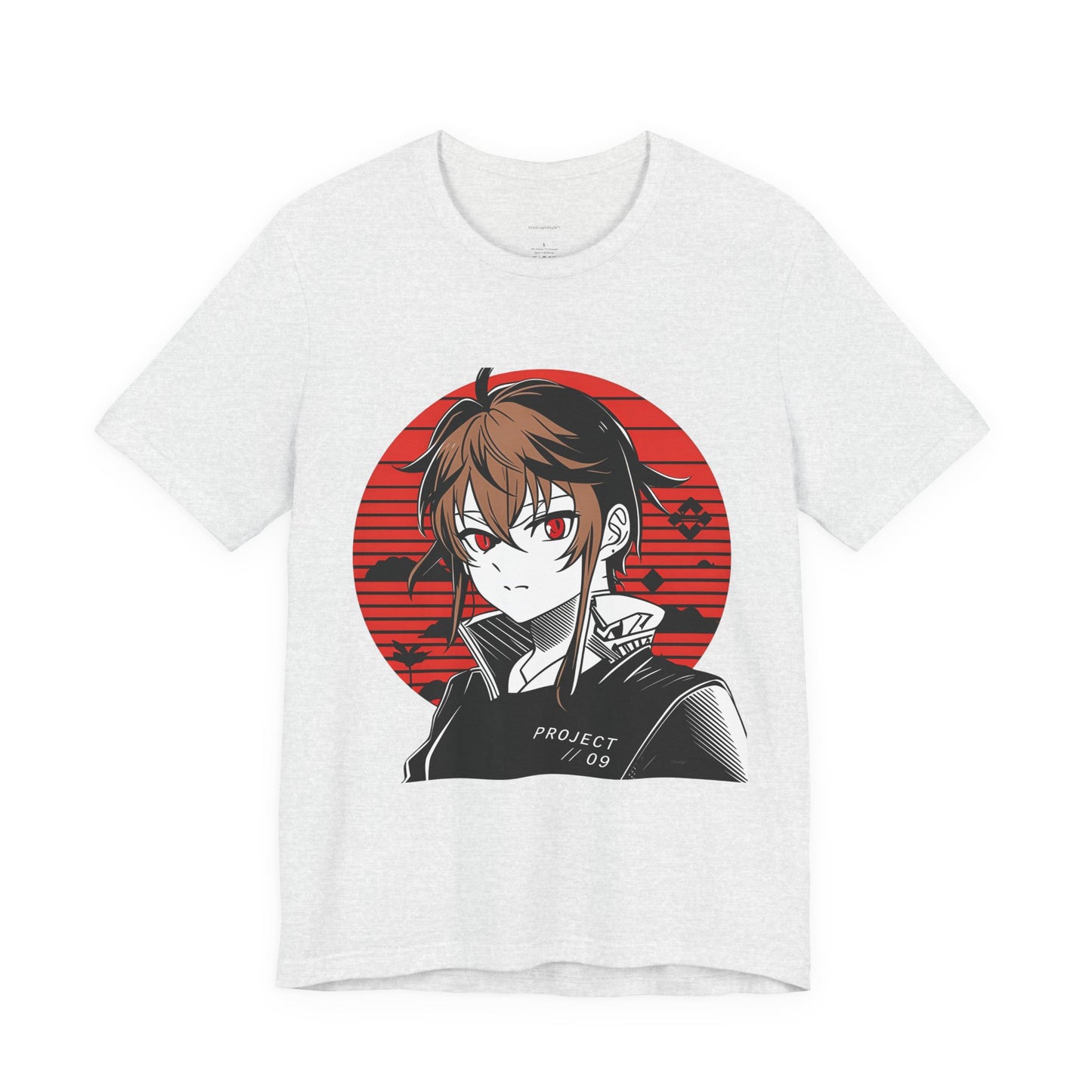 Anime Red Sun Graphic Tee – Project 09 Japanese Streetwear Shirt
