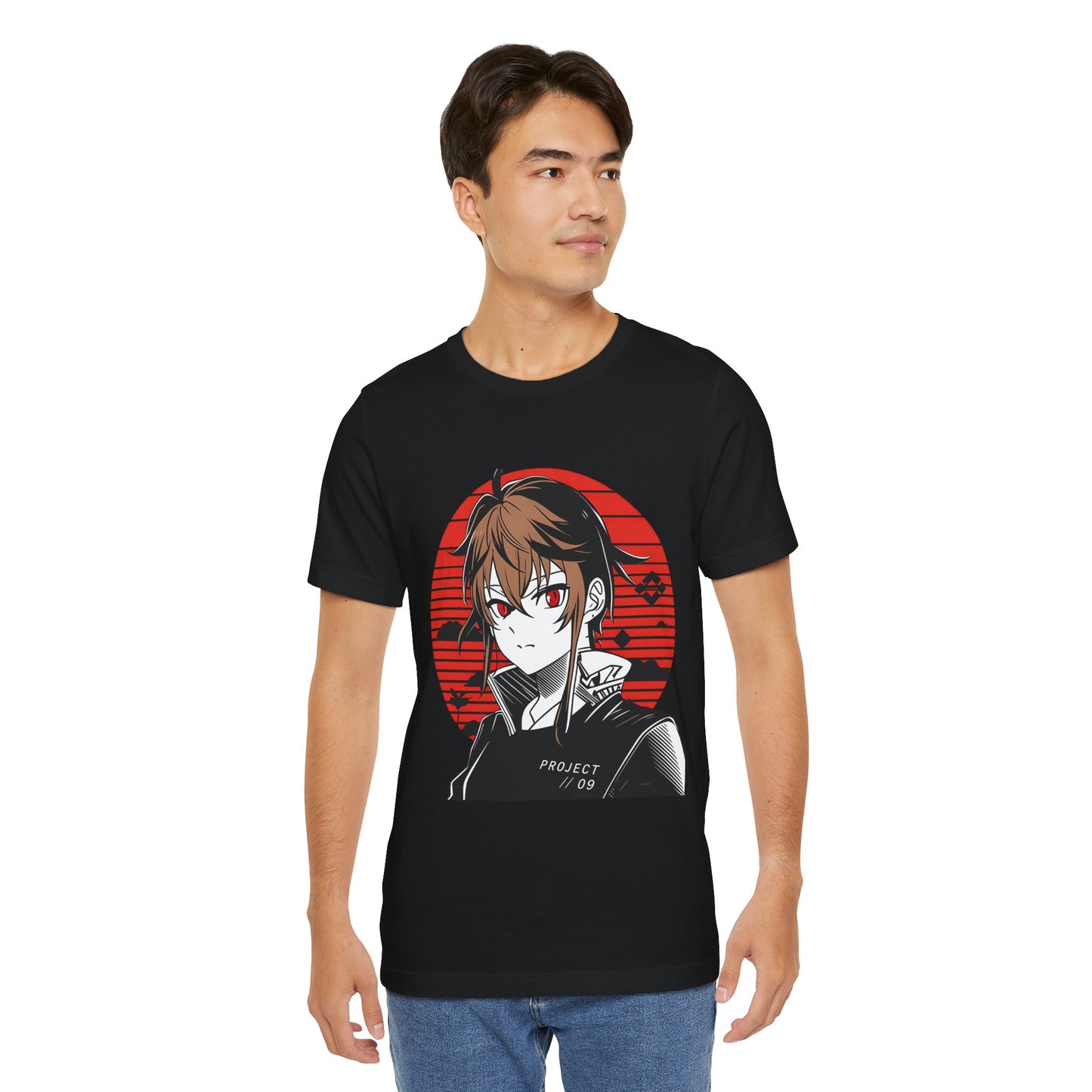 Anime Red Sun Graphic Tee – Project 09 Japanese Streetwear Shirt