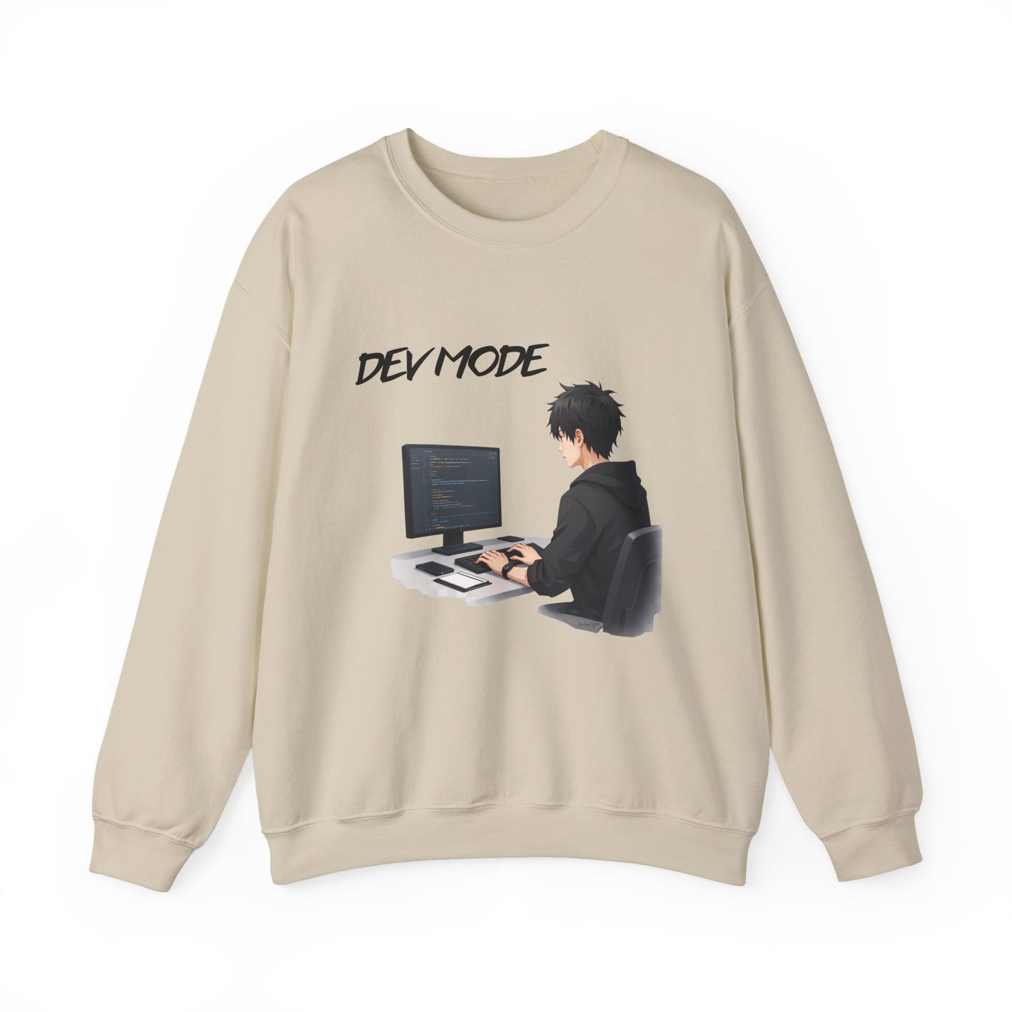 Dev Mode Coder Illustration Sweatshirt | Programmer Computer Graphic Crewneck