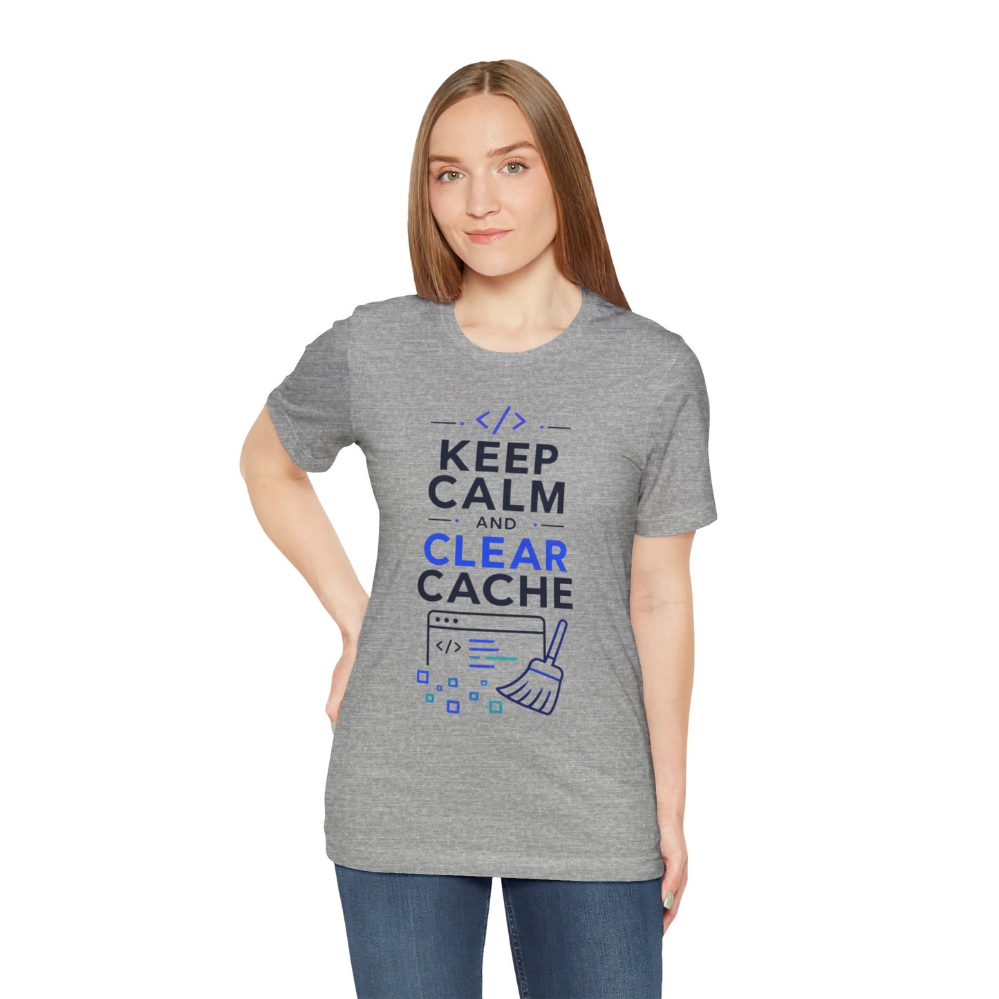 Keep Calm and Clear Cache T-Shirt — Funny Programmer Tech Tee