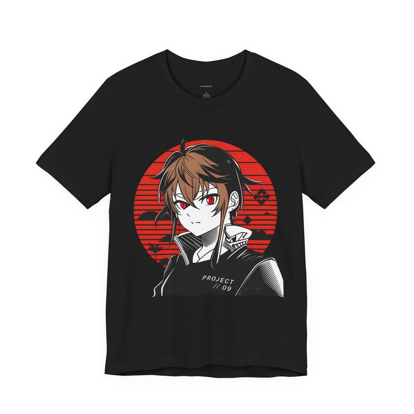 Anime Red Sun Graphic Tee – Project 09 Japanese Streetwear Shirt