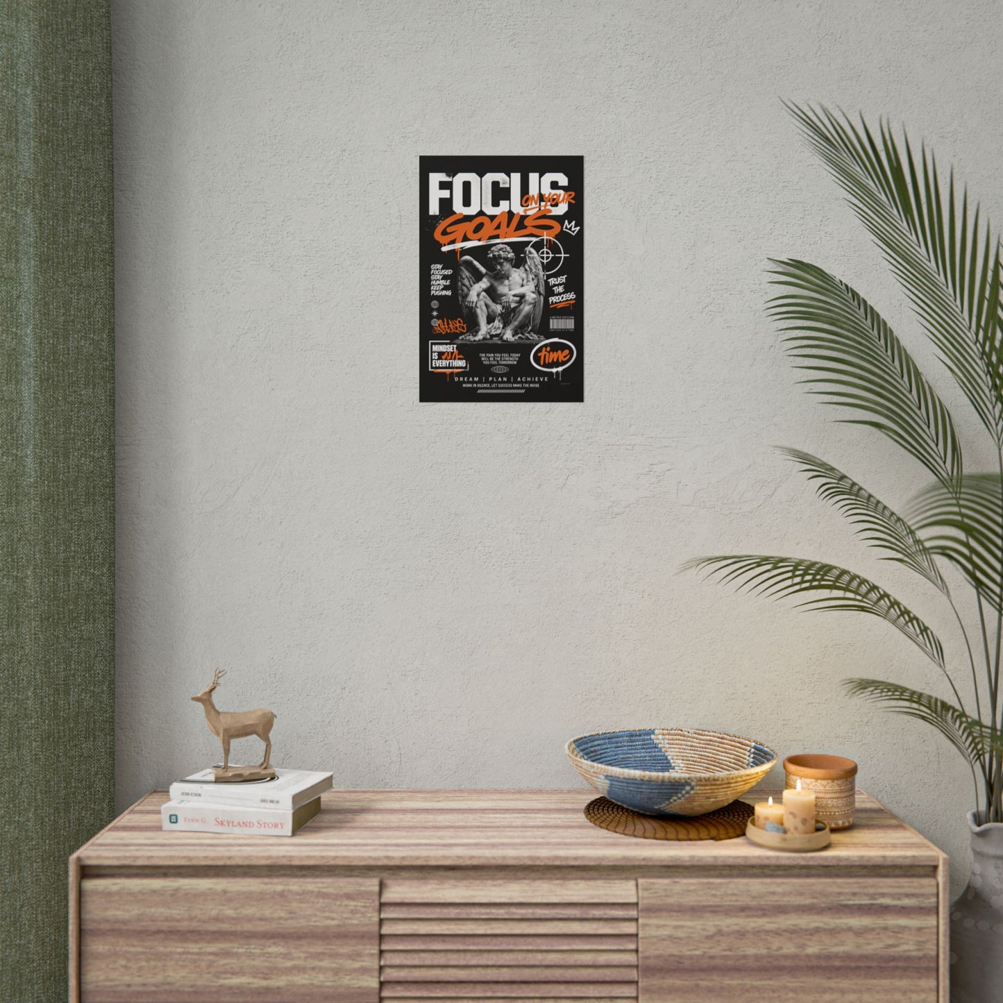 "Focus on Your Goals" Motivational Poster – Streetwear Inspired Wall Art