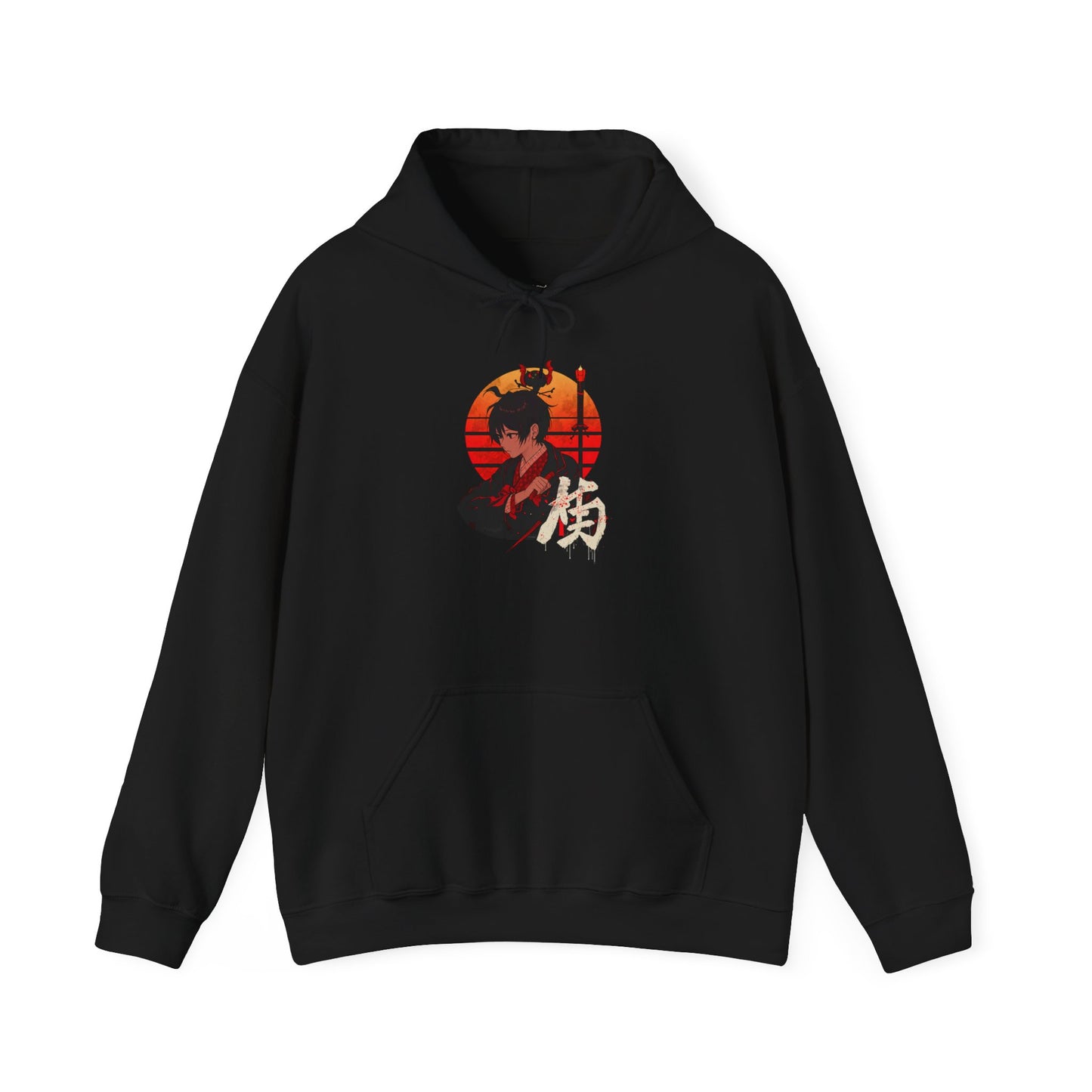 Samurai Sunset Hoodie – Japanese Samurai Graphic Hooded Sweatshirt
