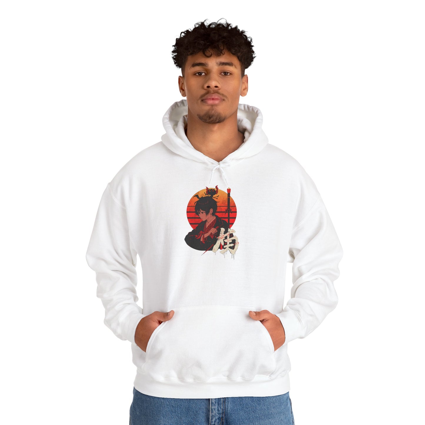 Samurai Sunset Hoodie – Japanese Samurai Graphic Hooded Sweatshirt