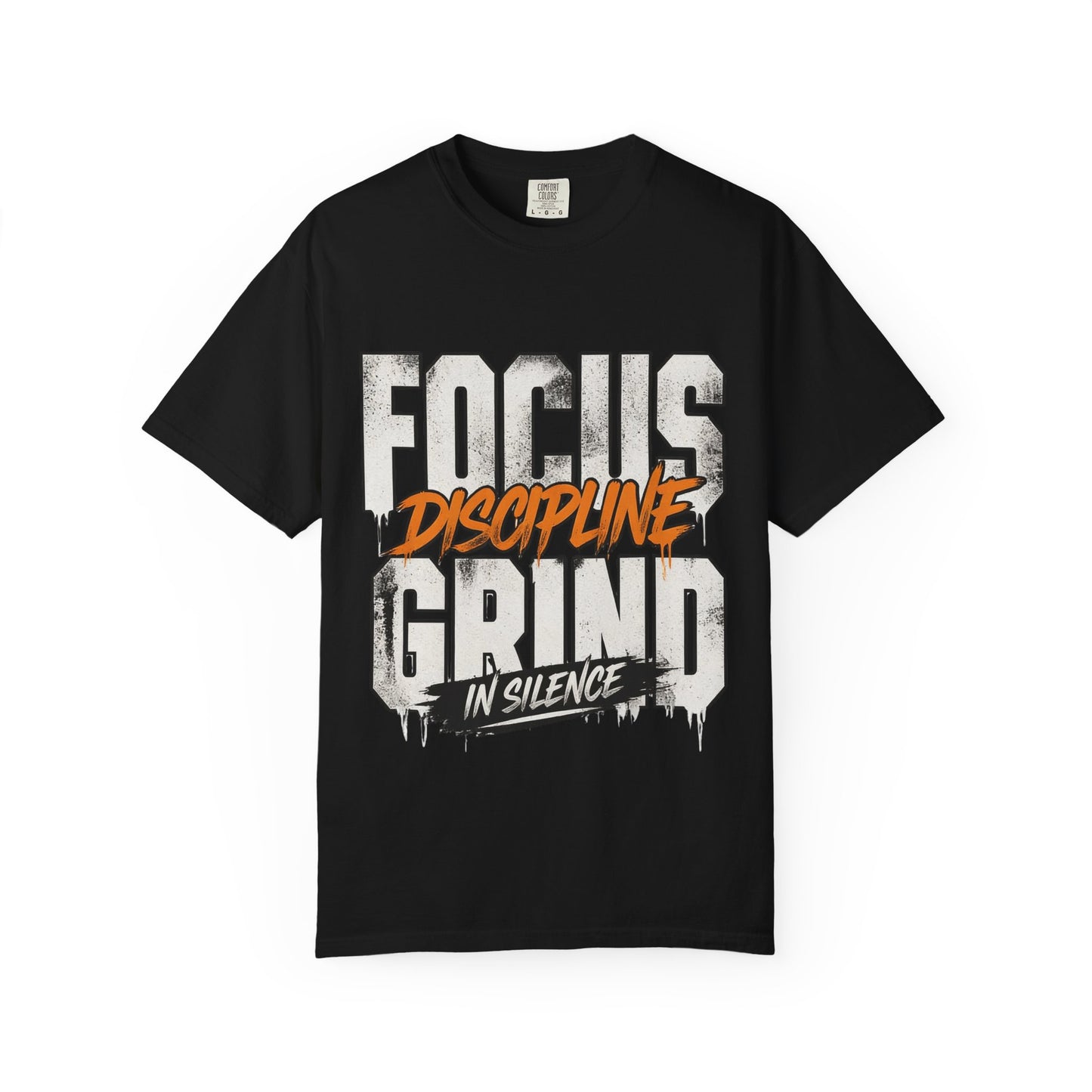 Motivational T-Shirt — "FOCUS GRIND Discipline in Silence" Gym Workout Tee