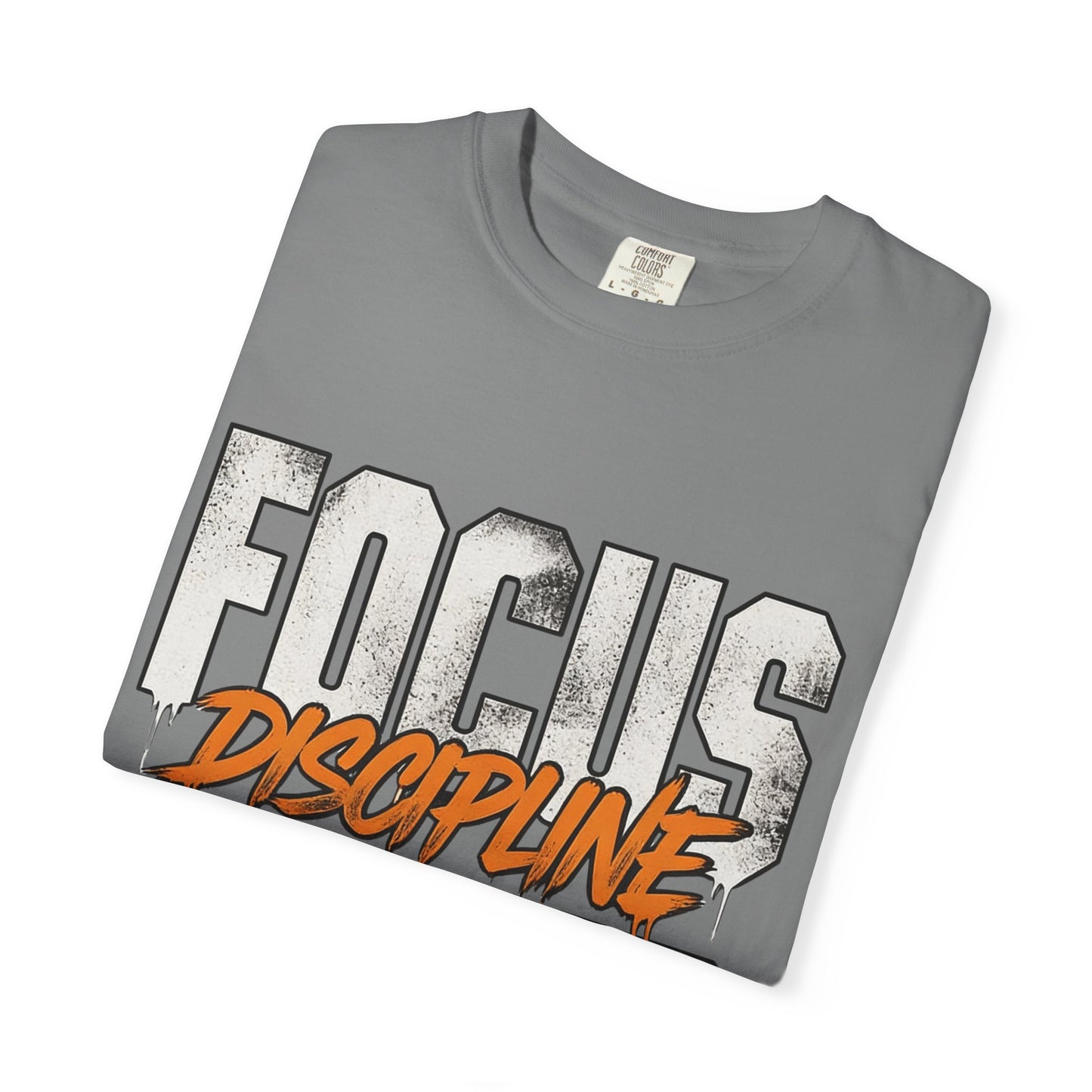 Motivational T-Shirt — "FOCUS GRIND Discipline in Silence" Gym Workout Tee