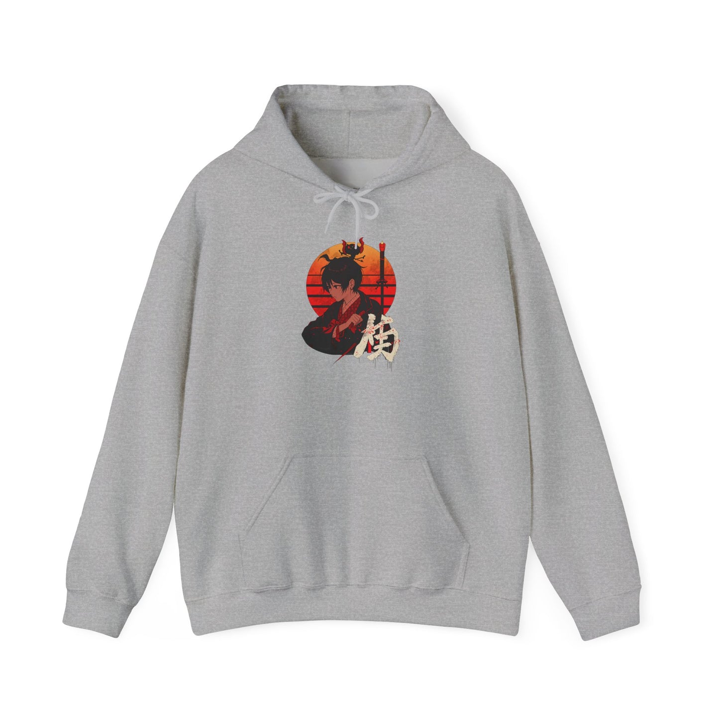 Samurai Sunset Hoodie – Japanese Samurai Graphic Hooded Sweatshirt