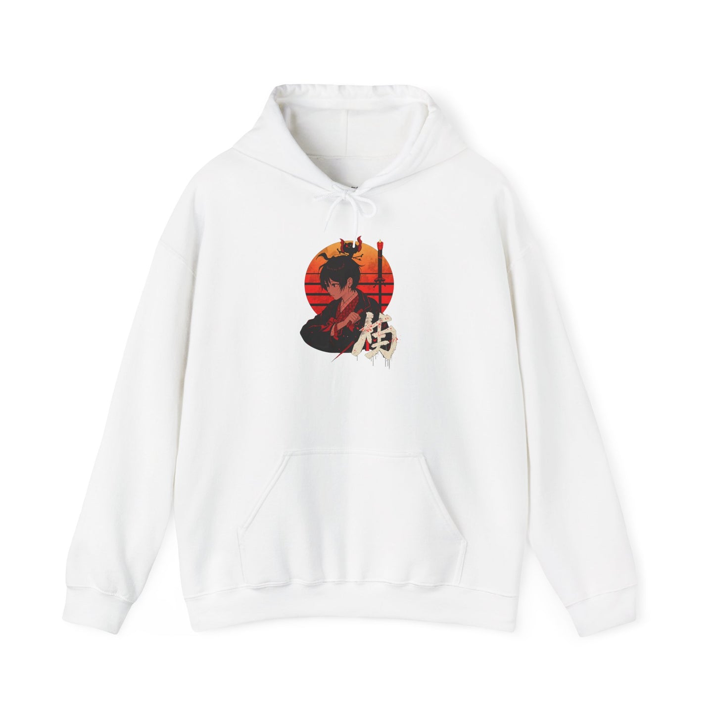 Samurai Sunset Hoodie – Japanese Samurai Graphic Hooded Sweatshirt