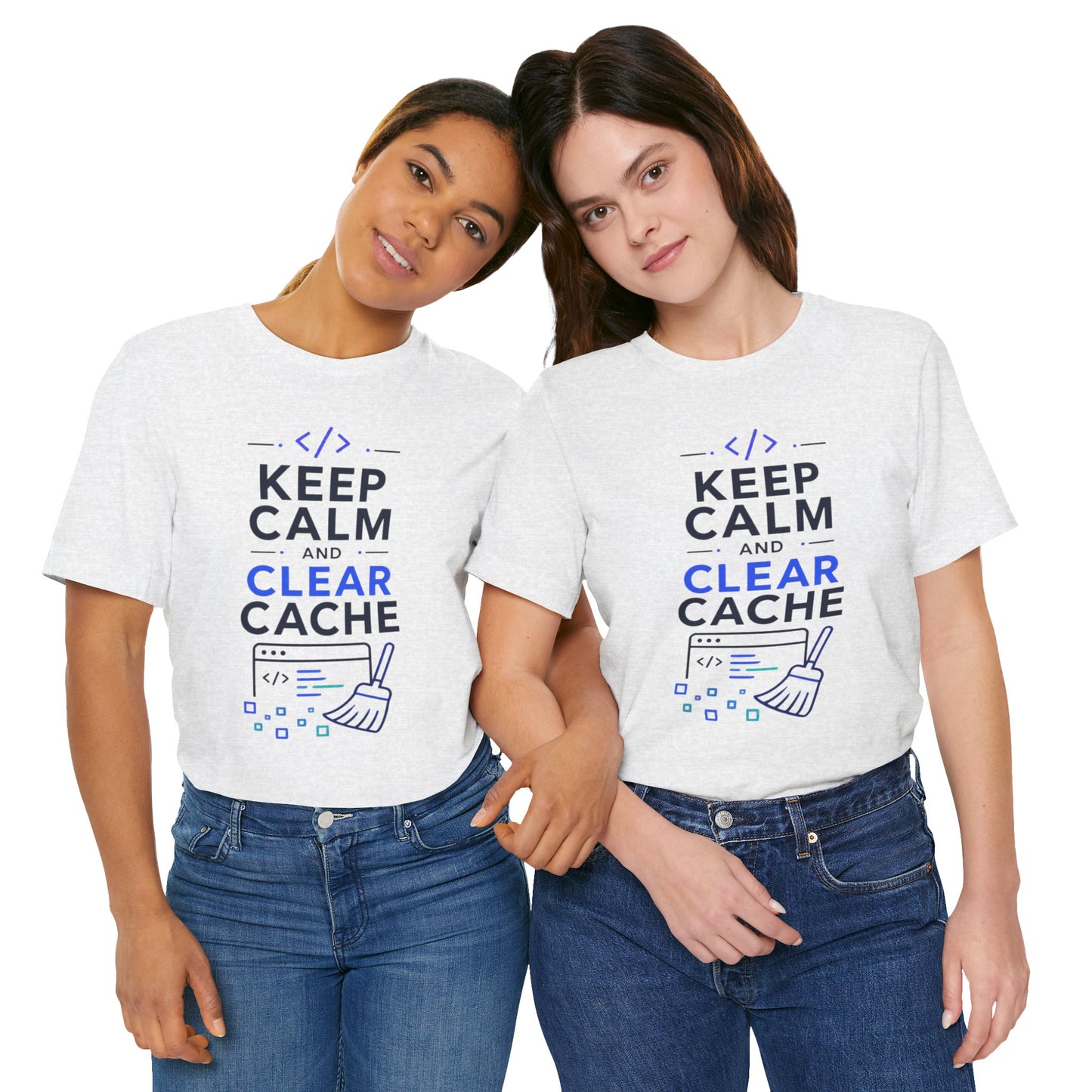 Keep Calm and Clear Cache T-Shirt — Funny Programmer Tech Tee