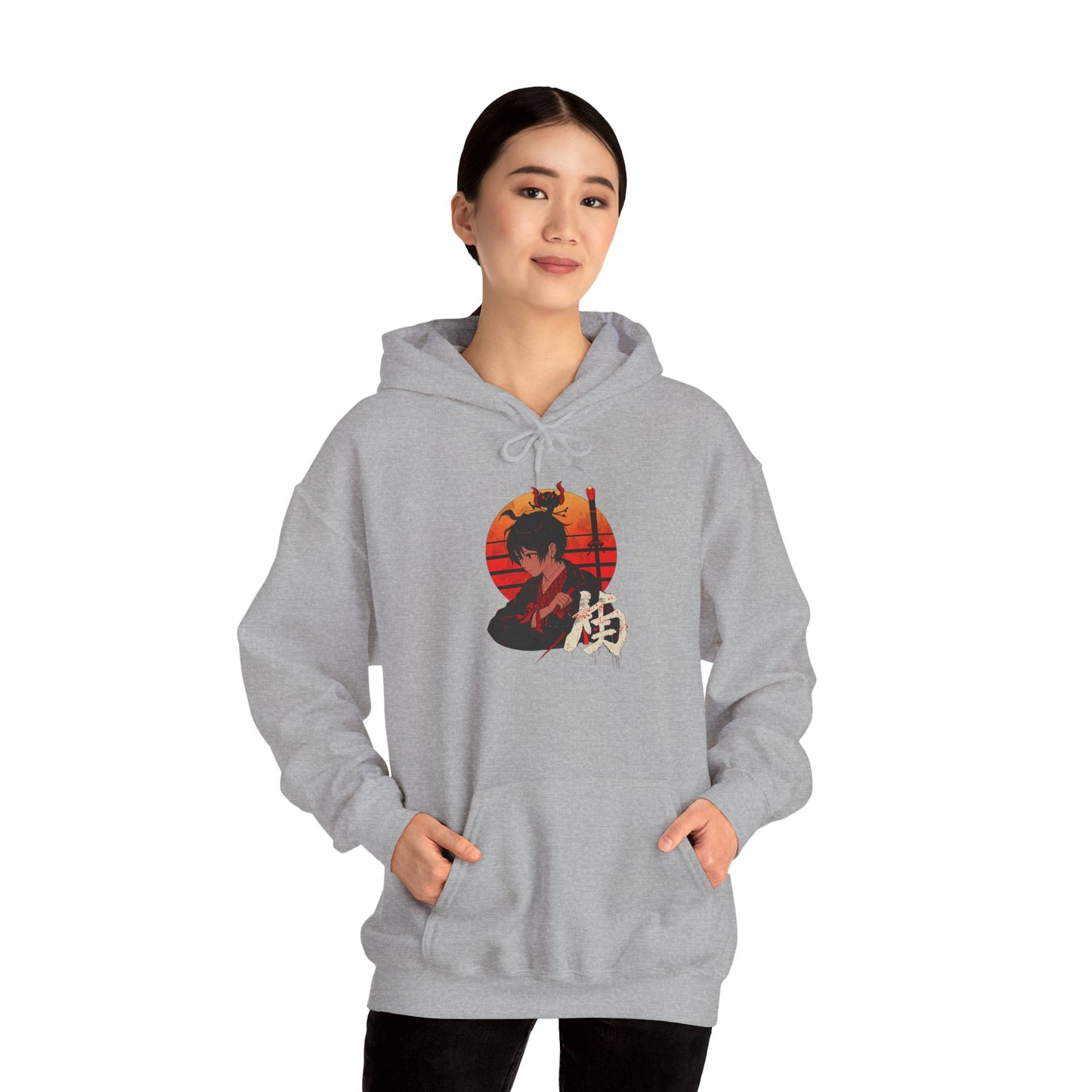 Samurai Sunset Hoodie – Japanese Samurai Graphic Hooded Sweatshirt